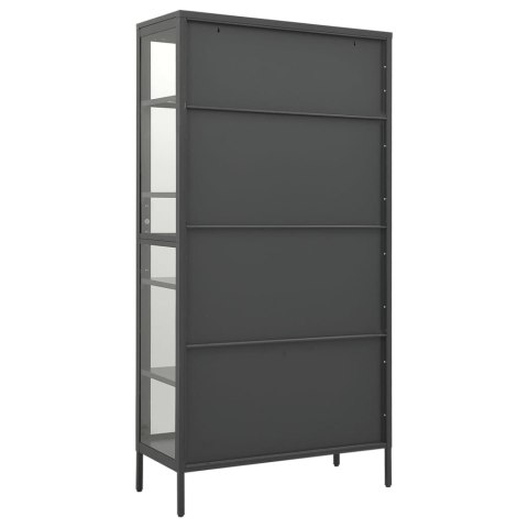 Witryna, antracytowa, 90x40x180 cm, stal i hartowane szkło Witryna, antracytowa, 90x40x180 cm, stal i hartowane szkło
