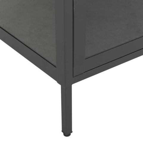 Witryna, antracytowa, 90x40x180 cm, stal i hartowane szkło Witryna, antracytowa, 90x40x180 cm, stal i hartowane szkło