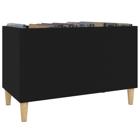 Szafka na płyty, czarna, 74,5x38x48 cm, materiał drewnopochodny Szafka na płyty, czarna, 74,5x38x48 cm, materiał drewnopochodny
