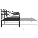  Sofa z wysuwaną ramą łóżka, czarna, metalowa, 90x200 cm