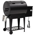  Grill na pellet, z dolną półką, czarny, 94 cm, żelazo