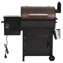  Grill na pellet z kominem, czarny, 104 cm, żelazo