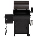  Grill na pellet z kominem, czarny, 104 cm, żelazo