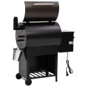  Grill na pellet z kominem, czarny, 104 cm, żelazo