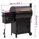  Grill na pellet z kominem, czarny, 104 cm, żelazo