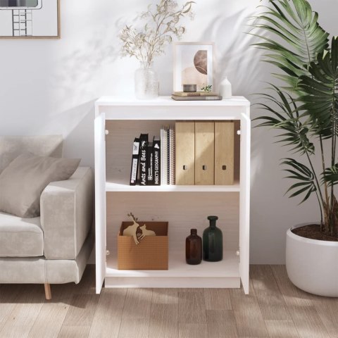 Szafka, biała, 60x34x75 cm, lite drewno sosnowe Szafka, biała, 60x34x75 cm, lite drewno sosnowe