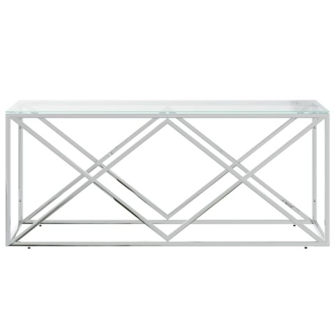 Stolik kawowy, 110x45x45 cm, stal nierdzewna i szkło Stolik kawowy, 110x45x45 cm, stal nierdzewna i szkło