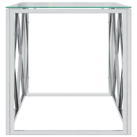 Stolik kawowy, 110x45x45 cm, stal nierdzewna i szkło Stolik kawowy, 110x45x45 cm, stal nierdzewna i szkło