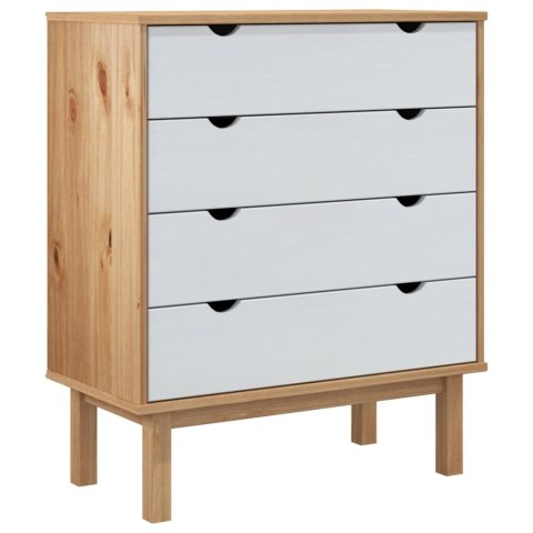 Komoda OTTA, brązowo-biała, 76,5x39,5x90 cm, drewno sosnowe Komoda OTTA, brązowo-biała, 76,5x39,5x90 cm, drewno sosnowe