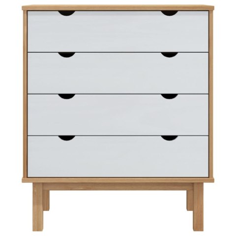 Komoda OTTA, brązowo-biała, 76,5x39,5x90 cm, drewno sosnowe Komoda OTTA, brązowo-biała, 76,5x39,5x90 cm, drewno sosnowe