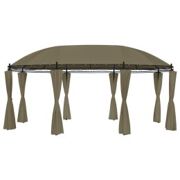  Altana z zasłonami, 520x349x255 cm, kolor taupe, 180 g/m²