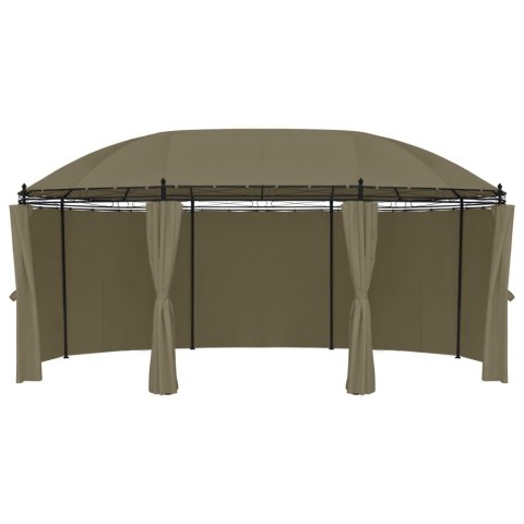 Altana z zasłonami, 520x349x255 cm, kolor taupe, 180 g/m² Altana z zasłonami, 520x349x255 cm, kolor taupe, 180 g/m²