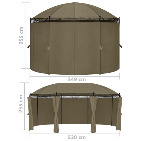 Altana z zasłonami, 520x349x255 cm, kolor taupe, 180 g/m² Altana z zasłonami, 520x349x255 cm, kolor taupe, 180 g/m²