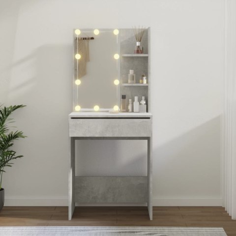Toaletka z oświetleniem LED, betonowa szarość, 60x40x140 cm Toaletka z oświetleniem LED, betonowa szarość, 60x40x140 cm