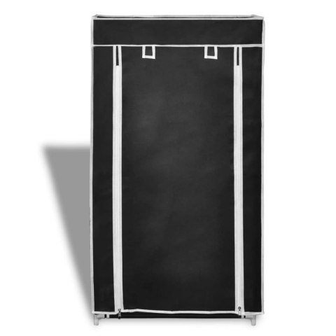 Półka na buty z materiału, czarna (58 x 28 x 106 cm). Półka na buty z materiału, czarna (58 x 28 x 106 cm).