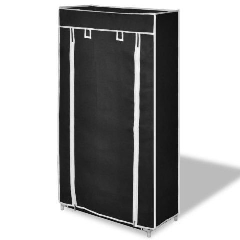 Półka na buty z materiału, czarna (58 x 28 x 106 cm). Półka na buty z materiału, czarna (58 x 28 x 106 cm).