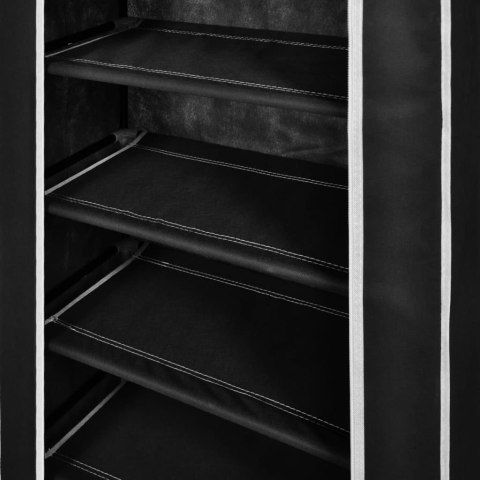 Półka na buty z materiału, czarna (58 x 28 x 106 cm). Półka na buty z materiału, czarna (58 x 28 x 106 cm).