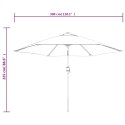  Parasol ogrodowy z LED i stalowym słupkiem, 300 cm, terakota