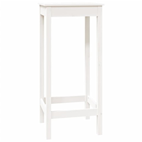Stolik barowy, biały, 50x50x110 cm, lite drewno sosnowe Stolik barowy, biały, 50x50x110 cm, lite drewno sosnowe