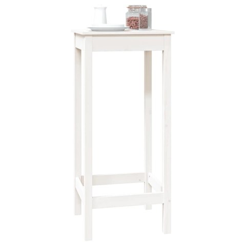 Stolik barowy, biały, 50x50x110 cm, lite drewno sosnowe Stolik barowy, biały, 50x50x110 cm, lite drewno sosnowe
