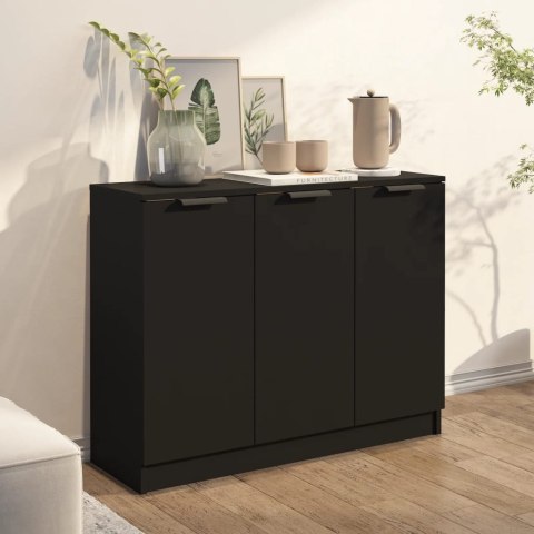 Komoda, czarna, 90,5x30x70 cm, materiał drewnopochodny Komoda, czarna, 90,5x30x70 cm, materiał drewnopochodny