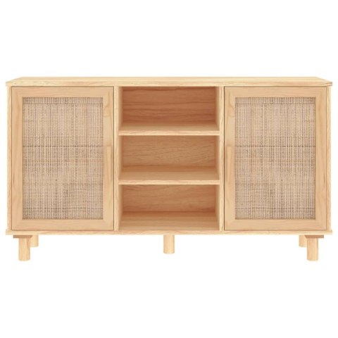 Kredens, brązowa, 105x30x60 cm, lita sosna i naturalny rattan Kredens, brązowa, 105x30x60 cm, lita sosna i naturalny rattan