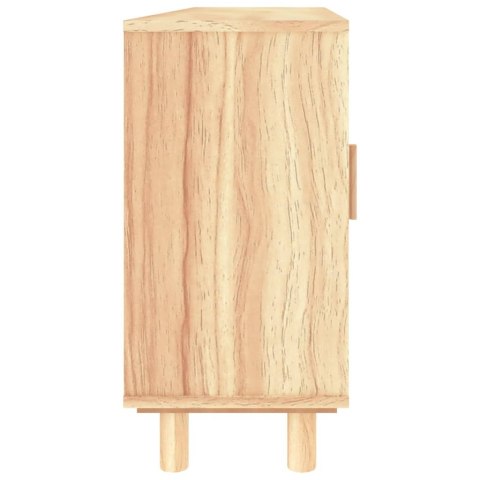 Kredens, brązowa, 105x30x60 cm, lita sosna i naturalny rattan Kredens, brązowa, 105x30x60 cm, lita sosna i naturalny rattan