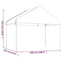  Namiot ogrodowy z dachem, biały, 15,61x4,08x3,22 m, polietylen