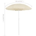  Parasol ogrodowy na stalowym słupku, piaskowy, 180 cm