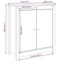  Szafki, 2 szt., czarne, 70x35x80 cm, lite drewno sosnowe