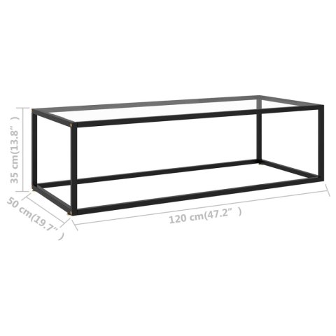 Stolik kawowy, czarny, hartowane szkło, 120x50x35 cm Stolik kawowy, czarny, hartowane szkło, 120x50x35 cm