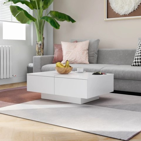Stolik kawowy, biały, 90x60x31 cm, materiał drewnopochodny Stolik kawowy, biały, 90x60x31 cm, materiał drewnopochodny