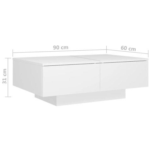 Stolik kawowy, biały, 90x60x31 cm, materiał drewnopochodny Stolik kawowy, biały, 90x60x31 cm, materiał drewnopochodny