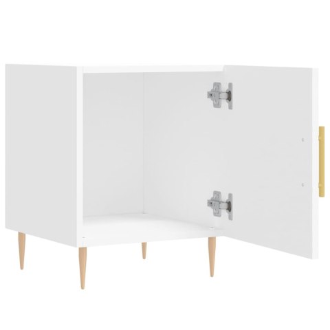 Szafka nocna, biała, 40x40x50 cm, materiał drewnopochodny Szafka nocna, biała, 40x40x50 cm, materiał drewnopochodny