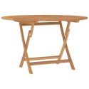  Składany stół ogrodowy, Ø 120x75 cm, lite drewno tekowe