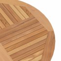  Składany stół ogrodowy, Ø 120x75 cm, lite drewno tekowe