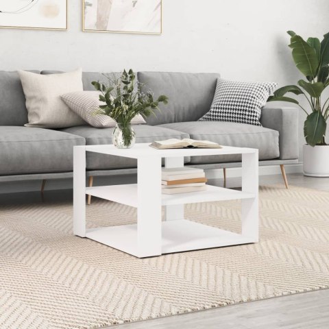 Stolik kawowy, biały, 59,5x59,5x40 cm, materiał drewnopochodny Stolik kawowy, biały, 59,5x59,5x40 cm, materiał drewnopochodny