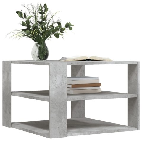 Stolik kawowy ława otwarte półki szary beton 59,5x59,5x40 cm Stolik kawowy ława otwarte półki szary beton 59,5x59,5x40 cm