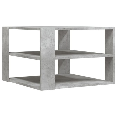 Stolik kawowy ława otwarte półki szary beton 59,5x59,5x40 cm Stolik kawowy ława otwarte półki szary beton 59,5x59,5x40 cm