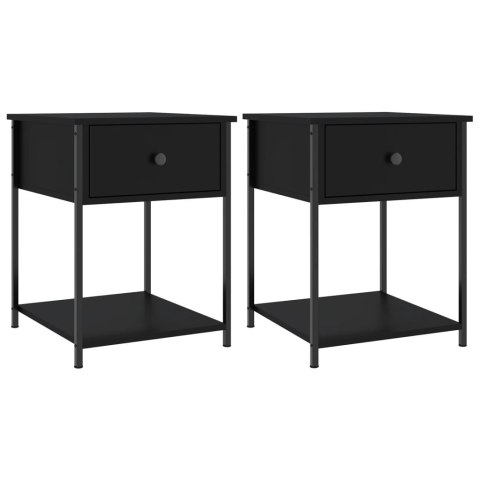 Stoliki nocne, 2 szt., czarne, 44x45x58 cm Stoliki nocne, 2 szt., czarne, 44x45x58 cm