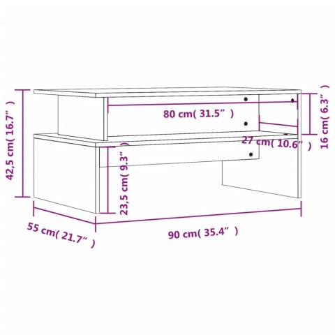 Stolik kawowy, czarny, 90x55x42,5 cm, materiał drewnopochodny Stolik kawowy, czarny, 90x55x42,5 cm, materiał drewnopochodny