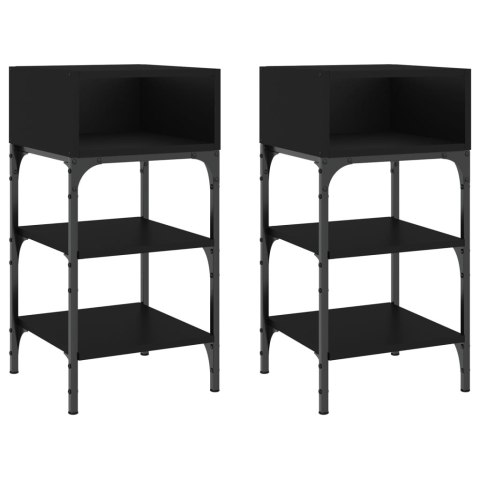 Stoliki nocne, 2 szt., czarne, 35x34,5x70 cm Stoliki nocne, 2 szt., czarne, 35x34,5x70 cm