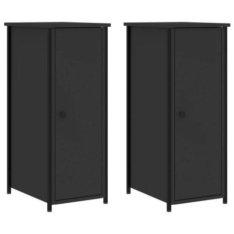 Szafki nocne, 2 szt., czarne, 32x42x80 cm Szafki nocne, 2 szt., czarne, 32x42x80 cm