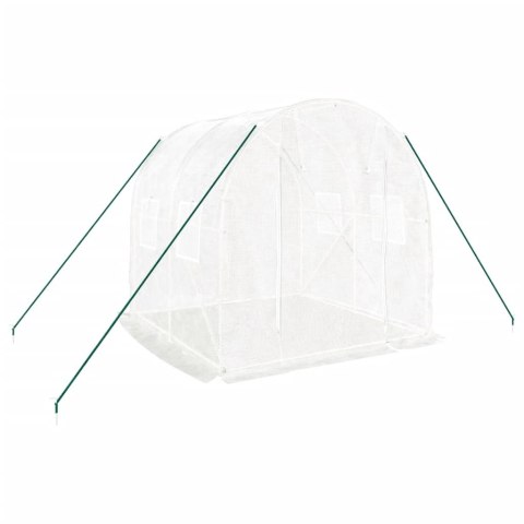 Szklarnia ze stalową ramą, biała, 4 m², 2x2x2 m Szklarnia ze stalową ramą, biała, 4 m², 2x2x2 m