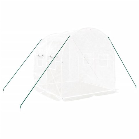 Szklarnia ze stalową ramą, biała, 4 m², 2x2x2 m Szklarnia ze stalową ramą, biała, 4 m², 2x2x2 m