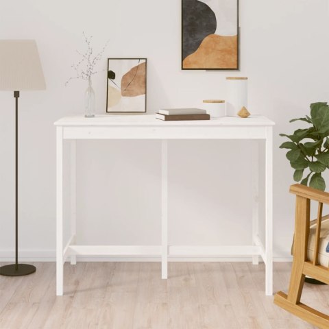 Stolik barowy, biały, 140x80x110 cm, lite drewno sosnowe Stolik barowy, biały, 140x80x110 cm, lite drewno sosnowe