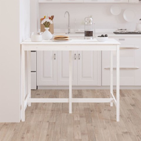 Stolik barowy, biały, 140x80x110 cm, lite drewno sosnowe Stolik barowy, biały, 140x80x110 cm, lite drewno sosnowe