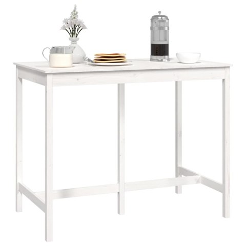 Stolik barowy, biały, 140x80x110 cm, lite drewno sosnowe Stolik barowy, biały, 140x80x110 cm, lite drewno sosnowe
