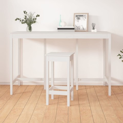 Stolik barowy, biały, 180x80x110 cm, lite drewno sosnowe Stolik barowy, biały, 180x80x110 cm, lite drewno sosnowe