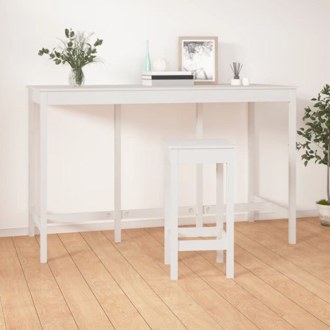 Stolik barowy, biały, 180x80x110 cm, lite drewno sosnowe Stolik barowy, biały, 180x80x110 cm, lite drewno sosnowe